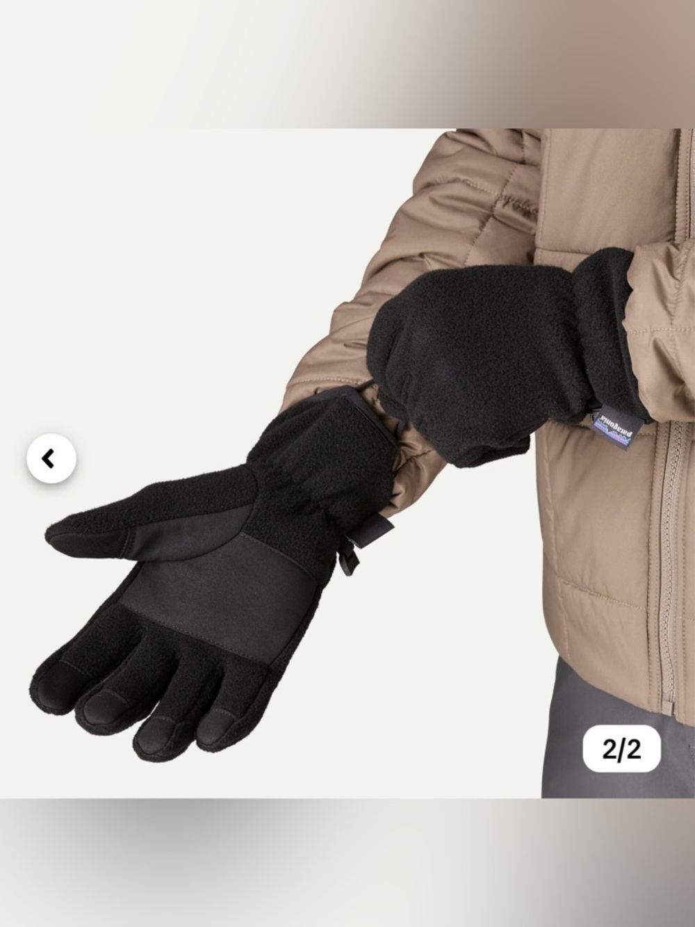 VGUC Patagonia Synchilla Recycled Fleece Gloves in Black Solid Sz L